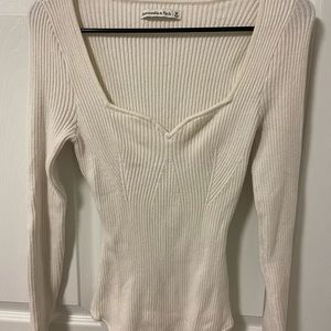 Abercrombie- cream sweater bodysuit